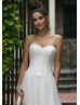 Strapless Sweetheart Beaded Ivory Lace Sparkle Tulle Wedding Dress